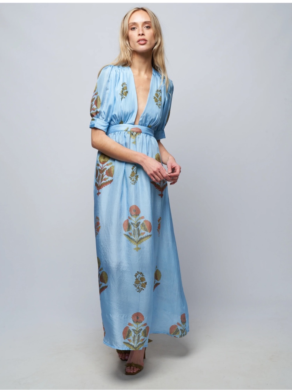 Hannah Silk Artwear Surya Dress Floral Maxi
